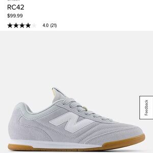 New Balance. Light grey suede sneaker.  Never worn. Size 8.5